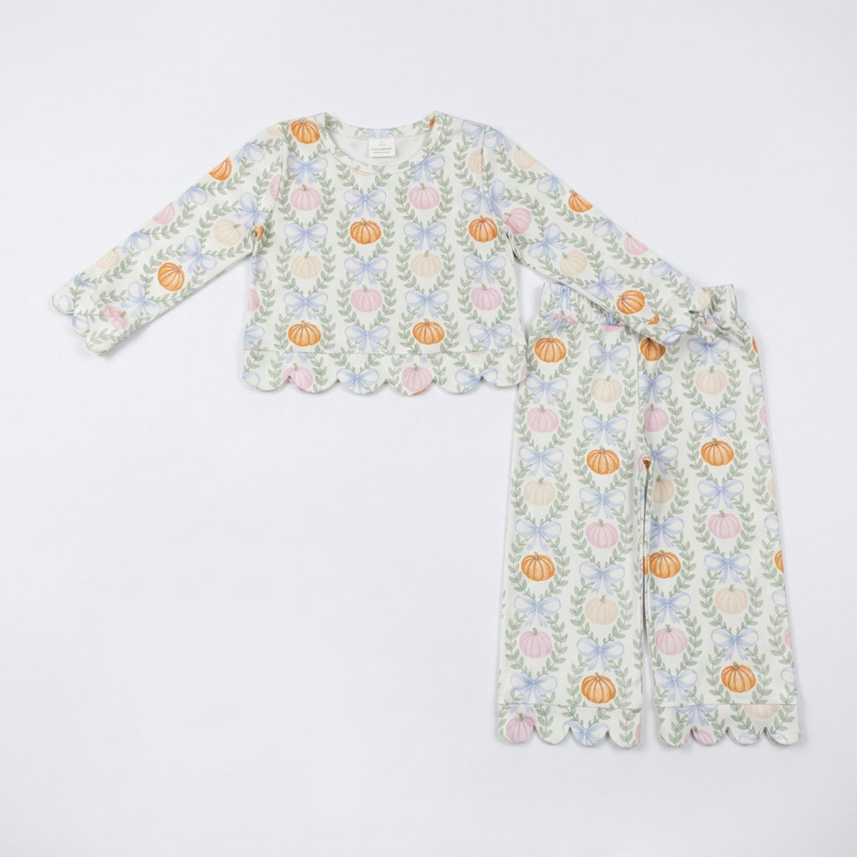 Pumpkin & Floral Scallop 2pc set