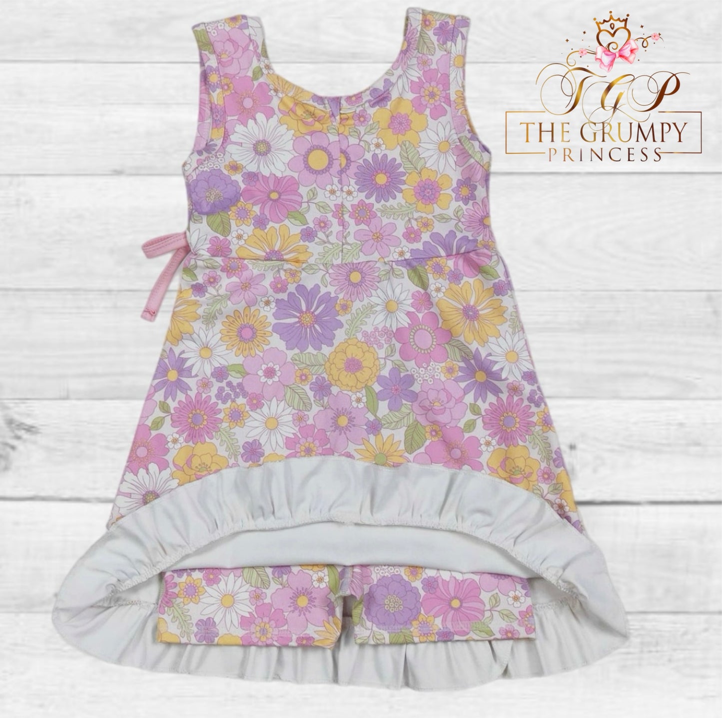 Girls Groovy Floral Athletic Dress