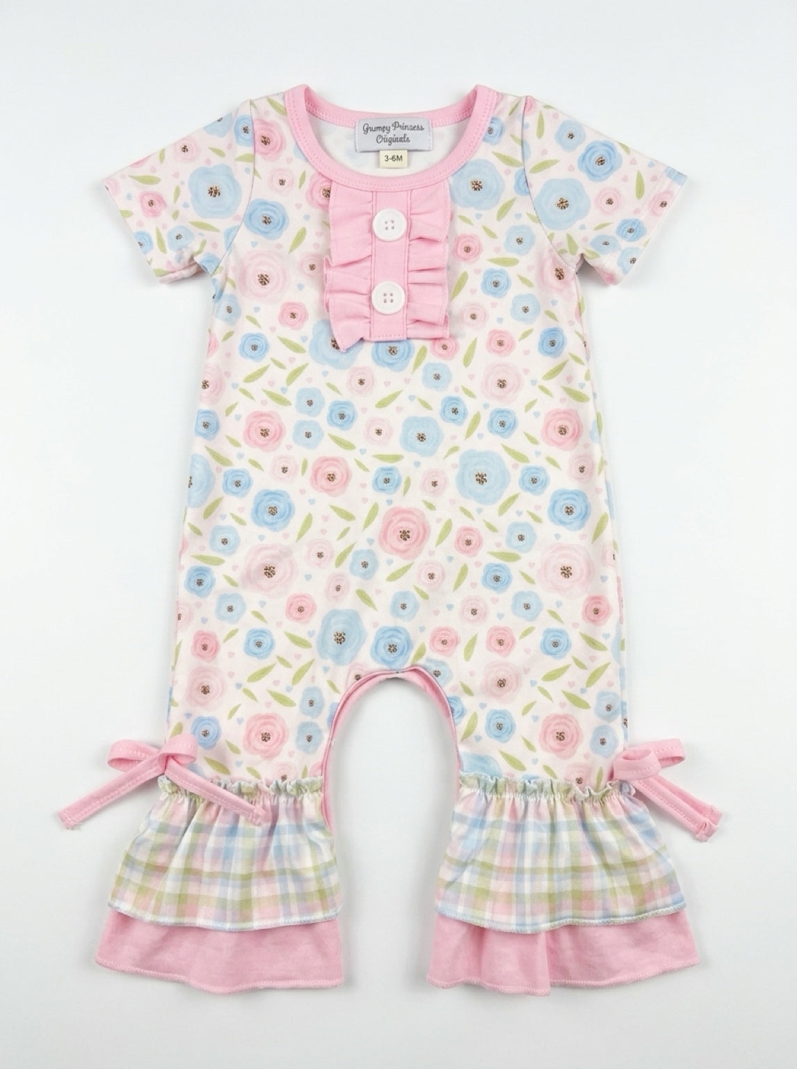 Pastel blue & pink romper