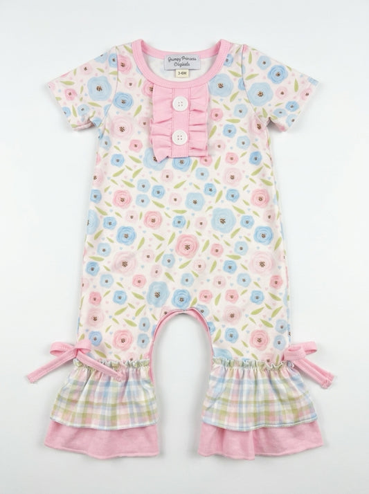 Pastel blue & pink romper