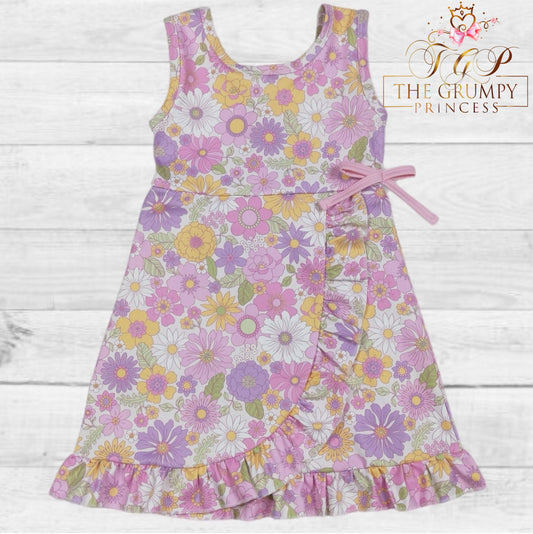 Girls Groovy Floral Athletic Dress