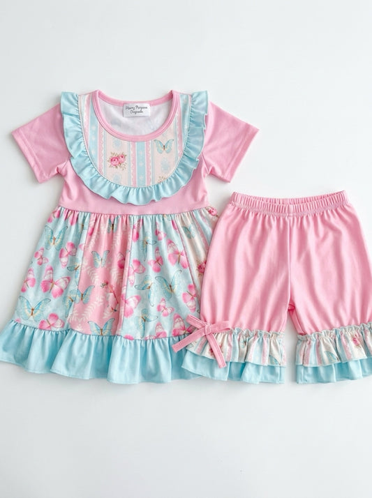 Butterfly Ruffle Tunic and Short Set