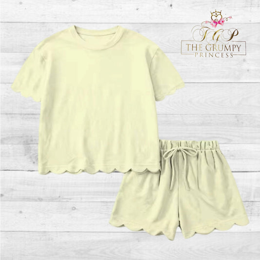 Yellow Girls Scalloped Set