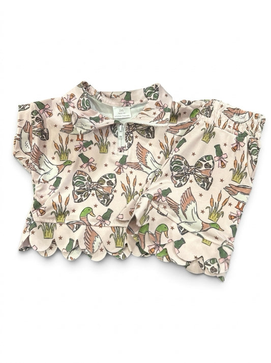 Pink duck & camo girls Scalloped Set