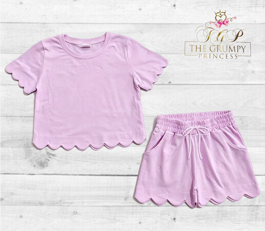 Pink Girls Scalloped Set