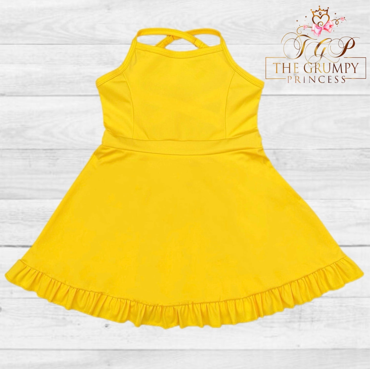 Girls yellow athletic dress