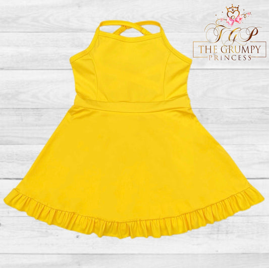 Girls yellow athletic dress
