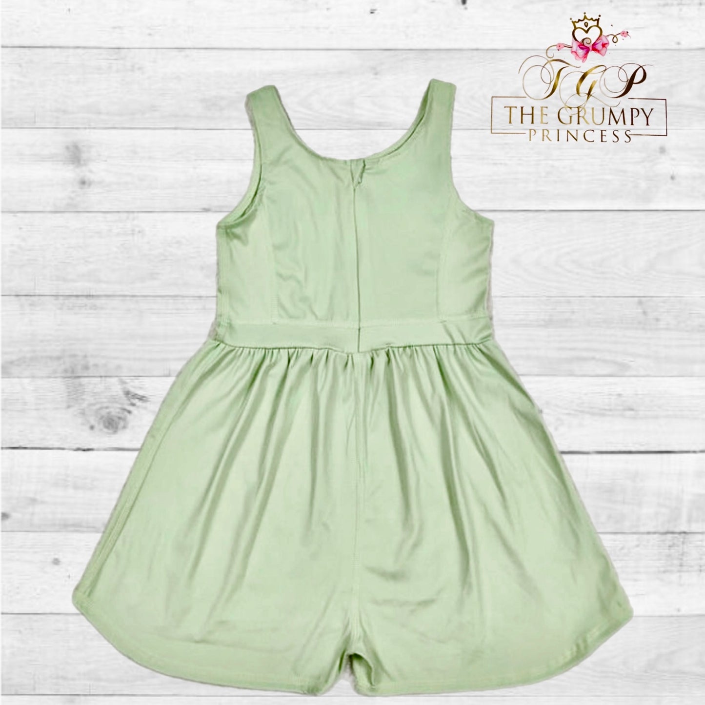 Green sleeveless romper