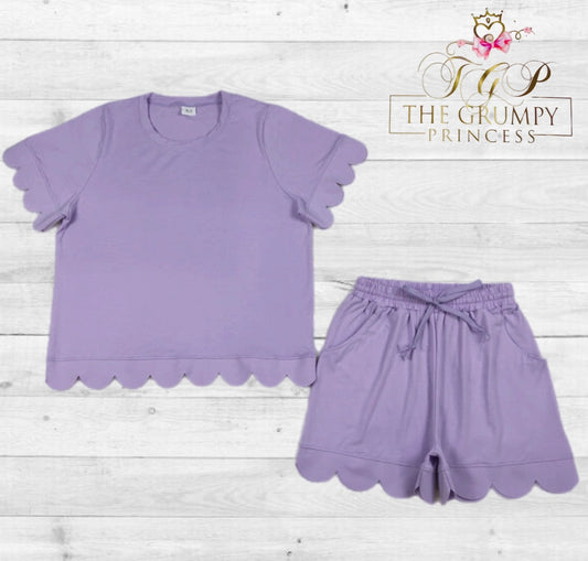 Purple girls Scalloped Set