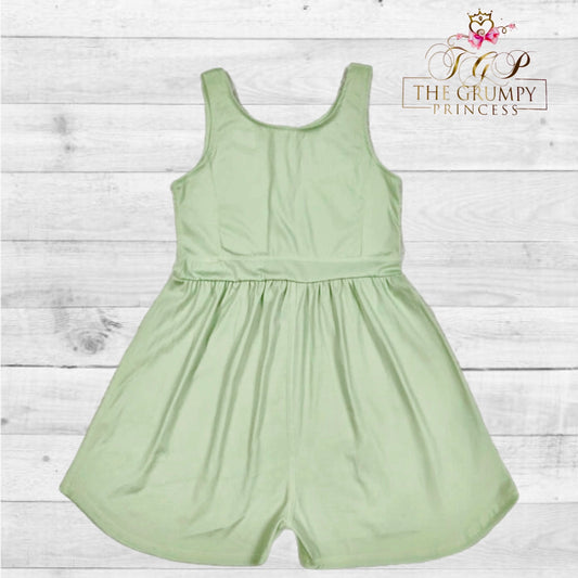Green sleeveless romper