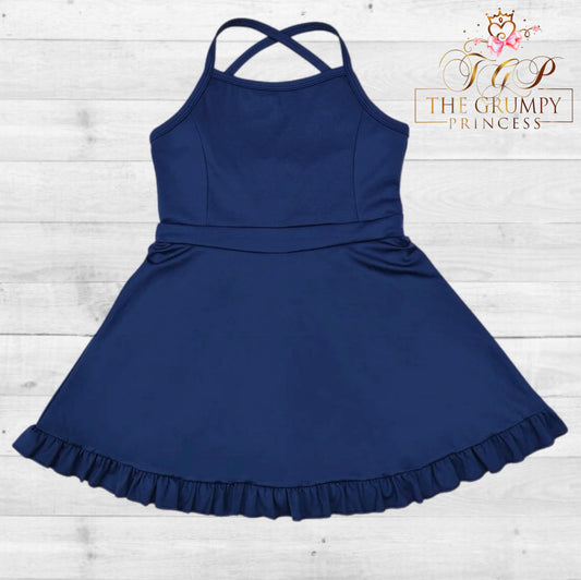 Girls Navy Blue Athletic Dress